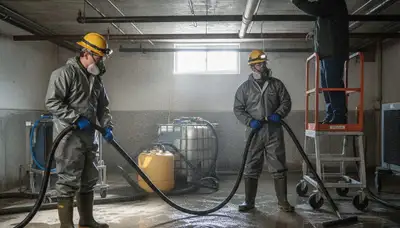 Oceanside, CA water damage team cleaning up burst pipe flooding in a home