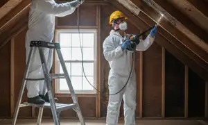Mold inspection technician checking Oceanide, CA home for water damage and moisture issues