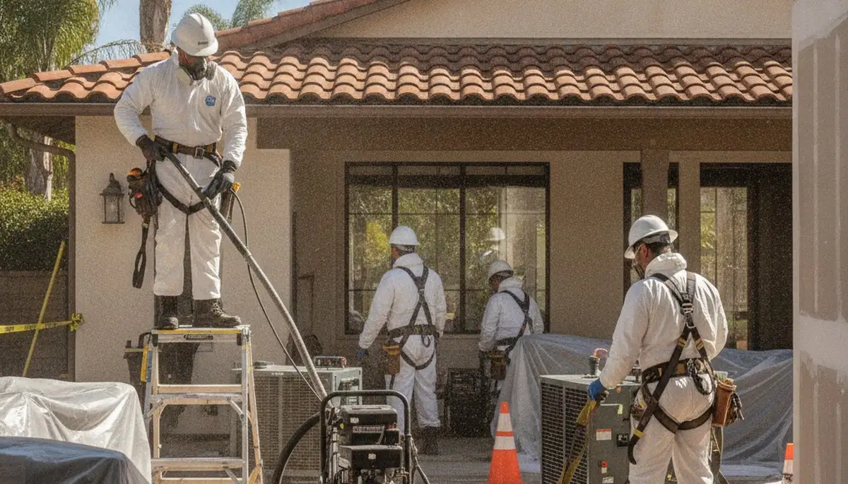 Water damage restoration team serving Oceanside, CA with professional cleanup and drying equipment